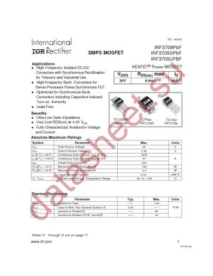 IRF3709PBF datasheet  